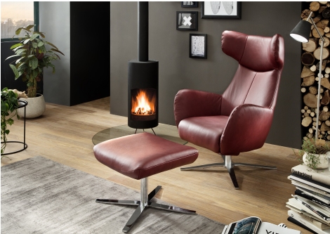 Relaxsessel mit Hocker Leder- Z20190-2