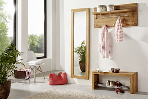 Garderobe Set Holz massiv Wildeiche Z21795-2