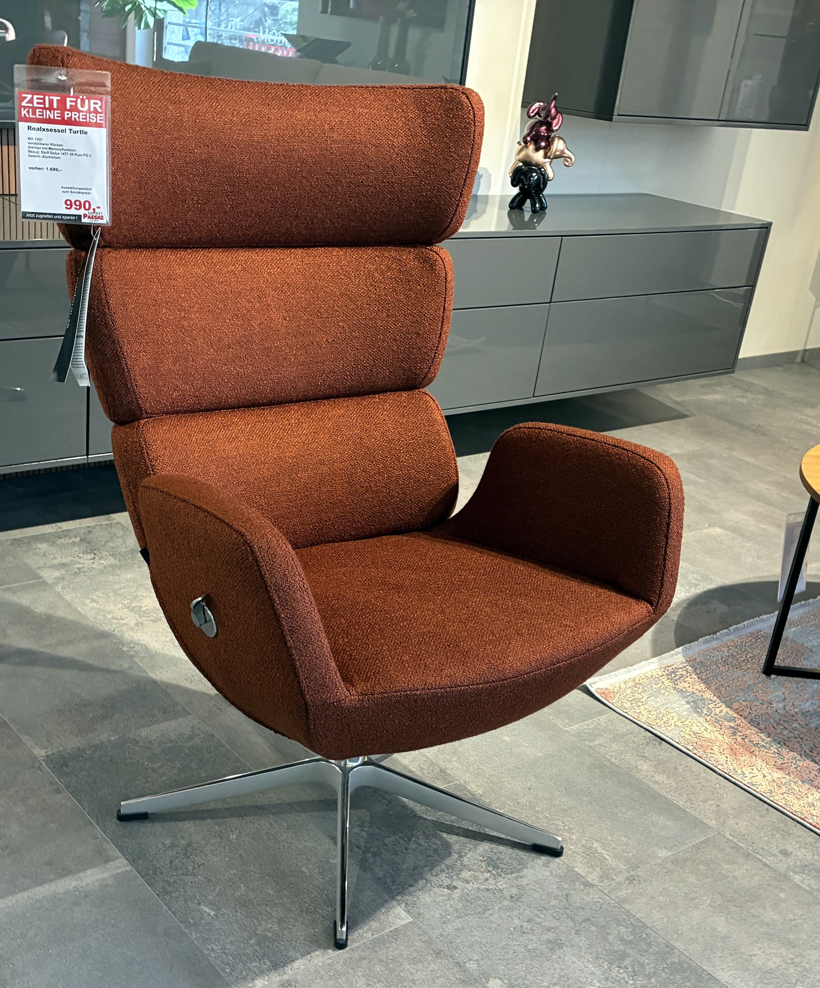 Relaxsessel Turtle v. Conform m. Rückenverstellung