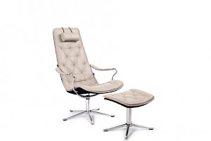 Ledersessel Z22929-1 - drehbar, Hocker
