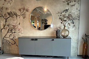Sideboard Basilea Lack matt mit Marmoroptik-Platte