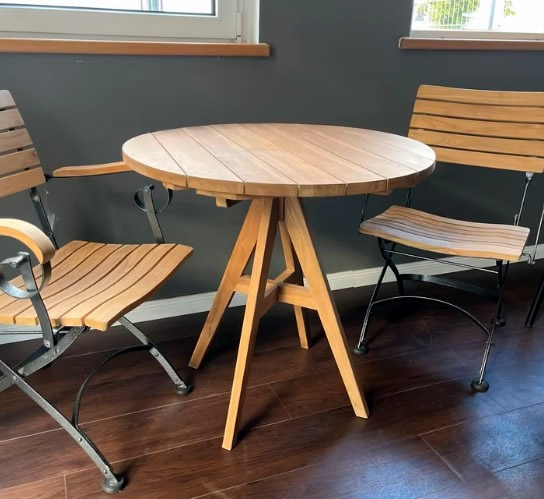 Gartentisch-Gruppe Teak massiv Tisch mit Stühlen